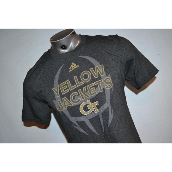 24135 Adidas Gym Shirt Georgia Tech Yellow Jackets Football Gray Size Large Mens - Picture 1 of 7